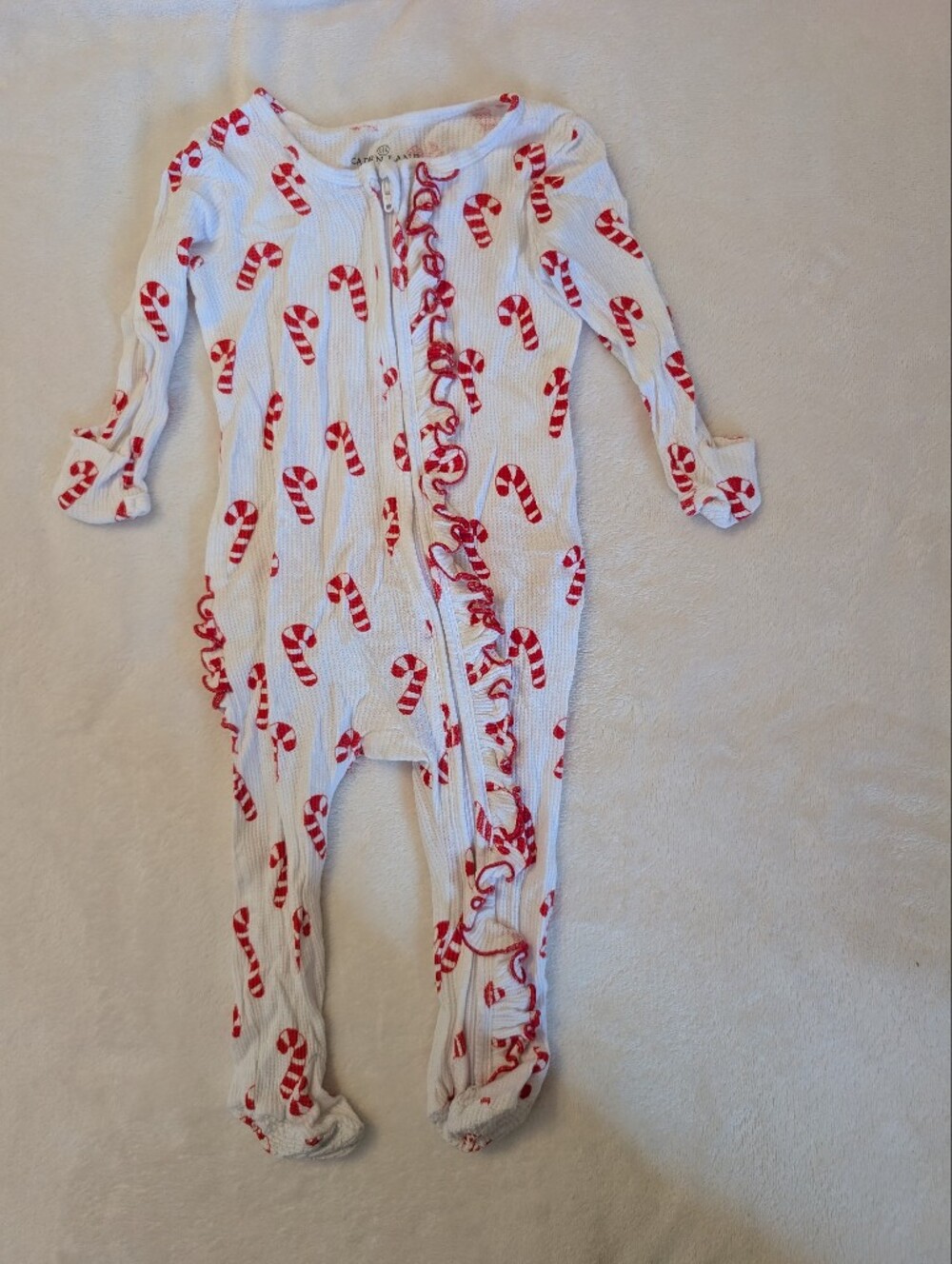 Waffle Ruffle-butt Footed Jammies